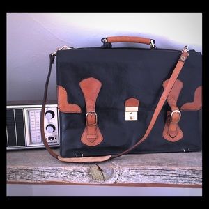 VNTG d’Hanis Genuine Leather Briefcase w lock&key